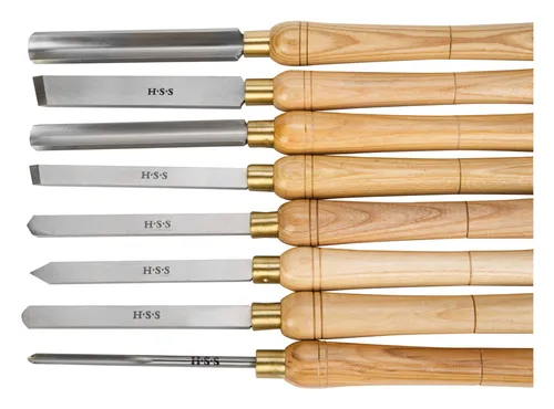 Holzstar Drechselmesser-Set 8-teilig - 5931011 - Holzwerkzeuge, umfassendes Set für präzise Drechselarbeiten und kreative Holzbearbeitung.