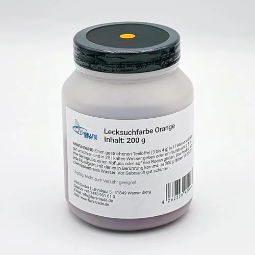 HWS Lecksuchfarbe Markierungsfarbstoff für Wasser, 200 g Dose (Orange)