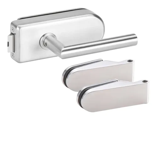 Glastürbeschlag Set Studio UV, Edelstahl Türbeschlagset für Glastüren - Türklinken & -griffe, zeitgenössisches Design aus Aluminium und Edelstahl, ideal für den Wohn- und Innenbereich, inklusive Befestigungsmaterial und Anleitung.