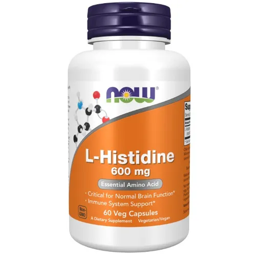 NOW Foods L-Histidine 600mg - 60 vegane Kapseln - Diätergänzungsmittel mit L-Histidin für eine optimale Aminosäureversorgung, unflavored und vegan, ideal für Sportler und gesundheitsbewusste Menschen.