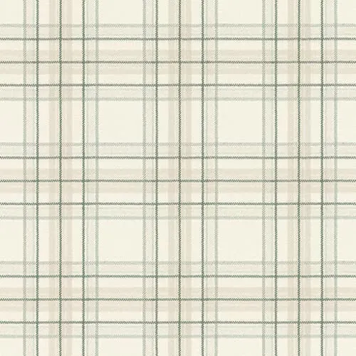 Rasch Tapete 537437 - Karierte Vliestapete in Beige, Cremeweiß und Grün - Tapete in der Kategorie Tapeten mit wasserbeständigem Karomuster, ideal für gemütliche Wohnräume und leicht zu reinigen - perfekt für Küche und Wohnzimmer.