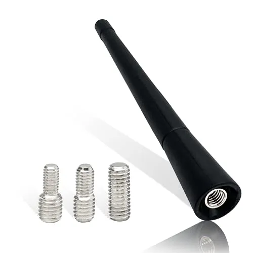 Vecys KFZ Kurzstab Dachantenne FM/AM Autoantennenstange Autodachantenne Universal Short Rod Mit 3 verschiedenen Adaptern (M4, M5, M6) für den FM/AM Radioempfang, geeignet für alle Autos Lastwagen