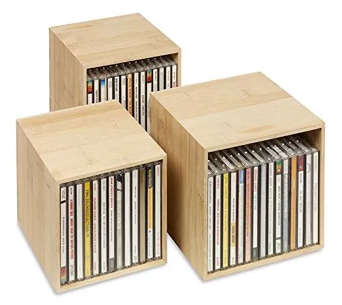 Cubix Aufbewahrungsbox CD-Boxen-Set aus Bambus