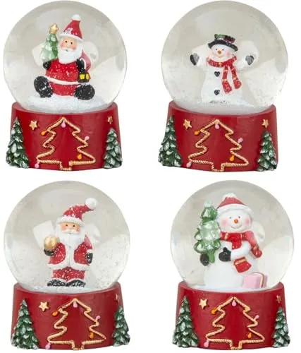 Stück Schneekugeln 8,5cm Weihnachtsmänner Schneemänner Weihnachtsmotive Deko Weihnachtsdekoration 4