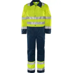 Fristads High Vis Overall Kl. 3 8601 TH - Warnschutz-Overall in Gelb/Marine 3XL - Hochsichtbarer Warnschutz-Overall mit Knietaschen, wasserabweisend und für Industriewäsche geeignet. Ideal für sicheres Arbeiten bei schlechten Sichtverhältnissen.