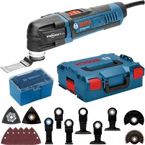 Bosch Multifunktionswerkzeug GOP 30-28 - 300W, 16-teiliges Zubehör-Set und Koffer, ideal zum Schneiden und Schleifen von Fliesen, Holz und mehr