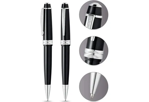 Cross Drehkugelschreiber Bailey Light in Schwarz-Lack - Eleganter Drehkugelschreiber in Geschenkbox, perfekt für stilvolle Schreibmomente und besondere Anlässe.