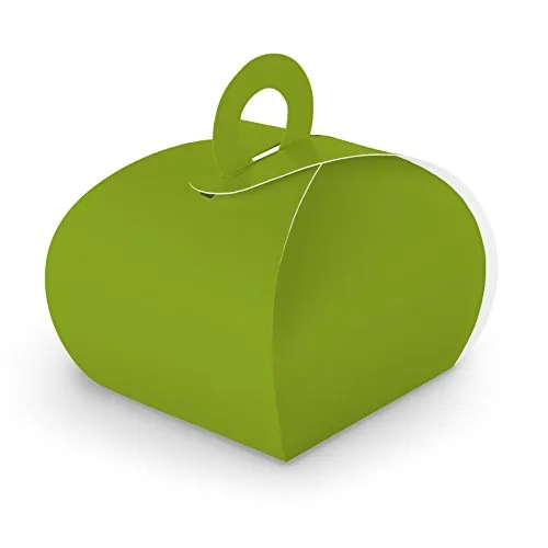 10x itenga Gastgeschenk Geschenkbox mit Griff Kkarton grün