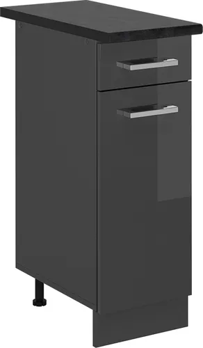 Vicco Unterschrank R-Line, Anthrazit Hochglanz, 30 cm, AP Anthrazit - Optimaler Stauraum für Ihre Küche - Unterschrank mit geräumigen Schubladen und höhenverstellbaren Füßen, ideal für eine individuelle Anpassung in jeder Küche. Robust und langlebig für langfristige Nutzung.
