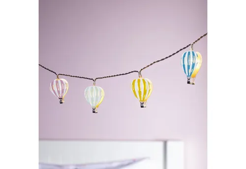 Lights4fun LED-Lichterkette 12er Heißluftballons Lichterkette Kinderzimmer