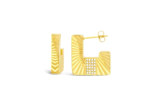 Ars-Argenti Paar Ohrhänger - Exklusive Statement Ohrringe 18K vergoldet - Ohrhänger im Artdeco Design, hypoallergen und wasserfest, aus 925 Sterling Silber. Ein luxuriöses Schmuckstück, das in den Metropolen London, Berlin und New York inspiriert wurde.