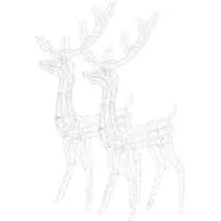 vidaXL LED-Rentiere 2 Stk. 120 cm Kaltweiß - Weihnachtsbeleuchtung mit 140 energiesparenden LEDs und 8 Lichteffekten, ideal für eine magische Weihnachtsstimmung im Innen- und Außenbereich.