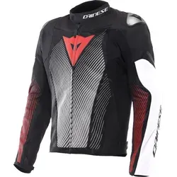 Dainese Ventar Air Motorrad Textiljacke, Schwarz-Weiß-Rot, Größe 52 für Männer - Leichte Motorradjacke mit atmungsaktiven Mesh-Einsätzen für optimale Belüftung. Stretch-Material sorgt für Bewegungsfreiheit, abnehmbares Innenfutter für flexible Nutzung bei jedem Wetter.