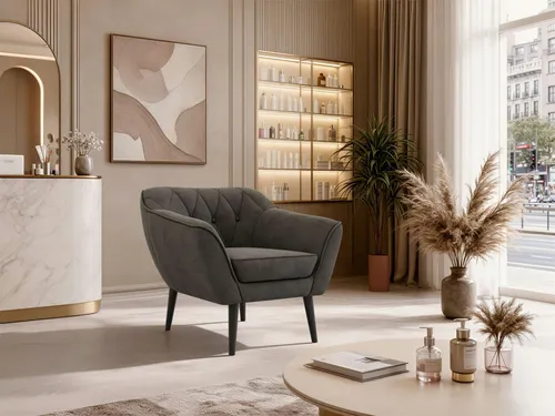 MKS MÖBEL Sofa PIRS, 1-Sitzer, Design mit Steppung, Wellenfederung, Scandi-Design, Füße wählbar
