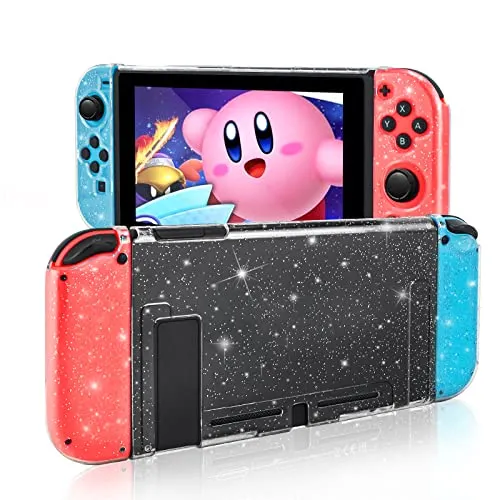 DLseego Schutzhülle Kompatibel mit Switch,Crystal Glitter Bling Weiche TPU Case mit Stoßfestem und Kratzfestem Schutzgehäuse für Switch - Crystal Glitter