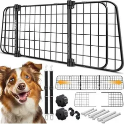 Lovpet Hundegitter für Auto - Universelles Trenngitter, schwarz - Schützt Ihr Auto vor Schmutz und sorgt für Sicherheit während der Fahrt, Maße: 91 cm Breite, 30 cm Höhe, ideal für Hunde.