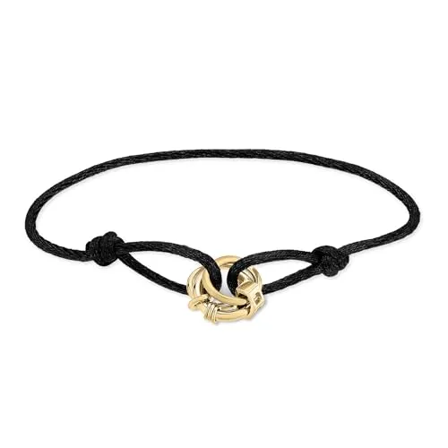 LIEBESKIND Berlin Damen Stoffarmband LJ-1799-B-21 mit Edelstahl-Anhängern in IP Gold
