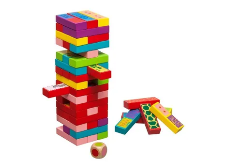 Philos 3289 - Wackelturm 3 in 1, spannendes Geschicklichkeitsspiel für die ganze Familie mit Domino und Pairs