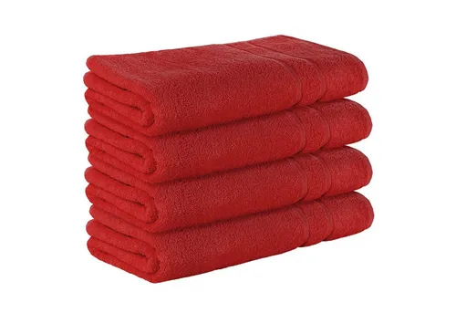 StickandShine Premium Frottee Saunatuch Set 4er 80x200 cm Rot