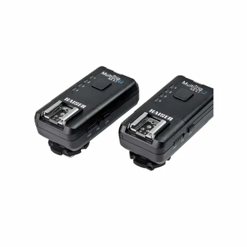 Kaiser Funk-Kamera-Blitzauslöser MultiTrig AS 5.1 Set 7001 - Kamera-Fernbedienungen für präzises Auslösen von Kamera und Blitzen, ideal für kreative Fotografie und professionelle Anwendungen.