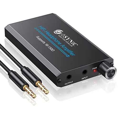 eSynic HiFi Kopfhörer Verstärker – Tragbarer Mini Amp für 16-150Ω Kopfhörer