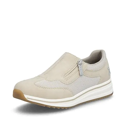 Rieker Damen Low-Top Sneaker L5854 – Bequeme Freizeitschuhe für Damen - Stylische Halbschuhe mit zusätzlicher Weite für optimalen Tragekomfort. Ideal für Alltag und Freizeit, mit flachem Absatz und praktischem Reißverschluss.