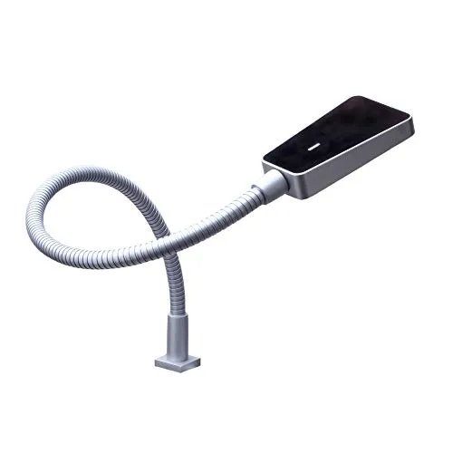 kalb LED Bettleuchte dimmbar silbergrau Hochglanz schwarz - Tischlampe mit flexiblem Schwanenhals für individuelle Lichtpositionierung und stufenloser Dimmfunktion - ideal für entspannte Lesemomente ohne Blendung.