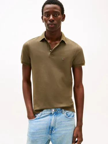 Tommy Hilfiger Herren Poloshirt 1985 Slim Fit, Army Green, XL - Poloshirt für Herren aus 96% Bio-Baumwolle und 4% Elasthan, ideal für einen smart-casual Look und perfekt als Geschenk. Nachhaltiges Material und klassischer Polokragen für optimalen Tragekomfort.