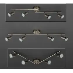 4-flammige Deckenleuchte Nickel matt von Trango