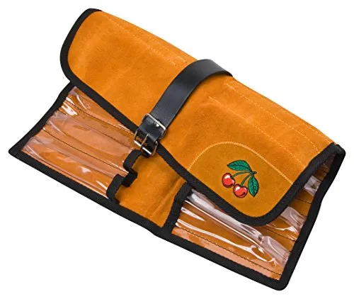 Kirschen Velourleder-Rolltasche für Stechbeitel - Werkzeugkästen mit 12 Fächern und Schnellverschluss für schnellen Zugriff auf Ihre Werkzeuge. Robuste Velourslederkonstruktion bietet sicheren Schutz und lange Lebensdauer.