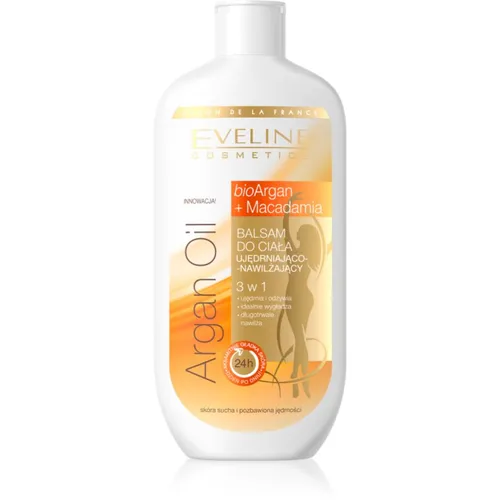 Eveline Cosmetics Argan Oil Bodymilch 350 ml - Bodylotion mit Arganöl für Damen, spendet intensive Feuchtigkeit, strafft die Haut und sorgt für Geschmeidigkeit. Ideal nach dem Duschen für ein gepflegtes Hautgefühl.