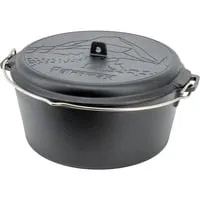 Feuertopf ft9 Essential Line - 2-teilig, schwarz - Hochwertiger 7,5 Liter Gusseisen Feuertopf mit Deckel. Ideal für schmackhafte Gerichte und gleichmäßige Wärmeverteilung beim Kochen.