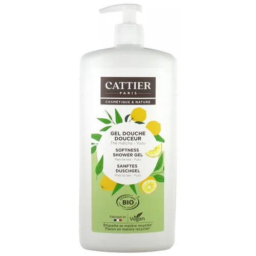 Cattier Paris Duschgel sanft mit Matcha Tee & Yuzu - 1000ml - Erleben Sie ein erfrischendes Duschvergnügen mit diesem sanften Duschgel, das für ein angenehmes Hautgefühl sorgt. Ideal für die tägliche Pflege und Reinigung.