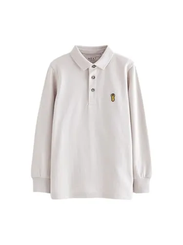 NEXT Jungen Standard Langärmeliges Polo-Shirt Grau 164