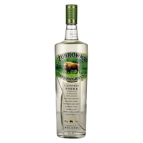 Zubrowka Bison Grass Vodka mit Glas (1 l) - Wodka mit Geschmack, einzigartiger Bison-Gras-Geschmack und inklusive stilvollem Glas für ein besonderes Trink-Erlebnis.
