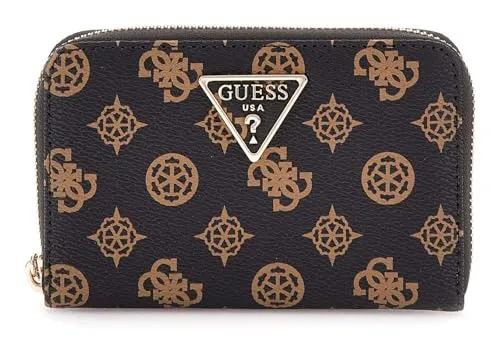 GUESS Laurel Zip Around Wallet M Mocha Logo in braun von GUESS