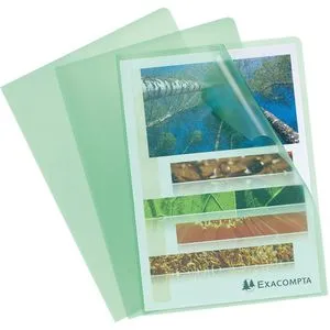 Exacompta Sichthüllen 58523E, grün, A4, genarbt, 0,12 mm, aus PP, 100 Stück