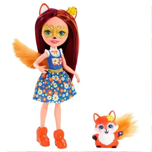 MATTEL ENCHANTIMALS PUPPE FELICITY FOX UND FLICK FUCHSMÄDCHEN FUCHS FXM71 NEU
