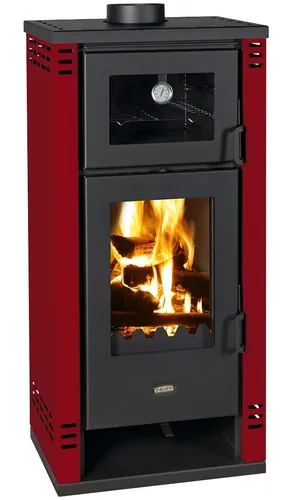 Kaminofen PRITY K2 GT F bordeaux – 8,1 kW mit Backfach von Prity