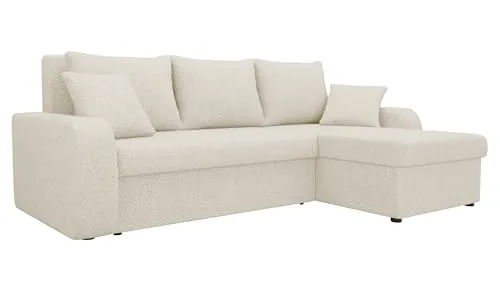 Mirjan24 Ecksofa Kristofer Lux, Eckcouch Couch! mit Schlaffunktion, Zwei Bettkasten, Farbauswahl, Wohnlandschaft! Bettfunktion! Design L-Form Sofa! Seite Universal! (Lambi 07)