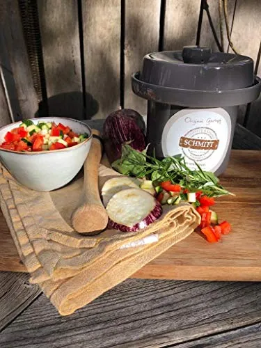 MS Steinzeug Gärtopf Mini Fermentation 1 Liter steingrau Milchsäuregärung Konservieren Einmachen gesunde Ernährung Vitaminbooster optimal für Vegetarier