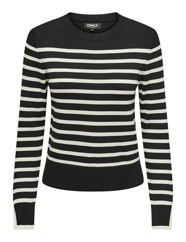 ONLKALANA LS O-Neck KNT - Damenpullover mit Rippenbündchen, trendigem Streifenmuster und angenehmem Tragekomfort für jeden Anlass.