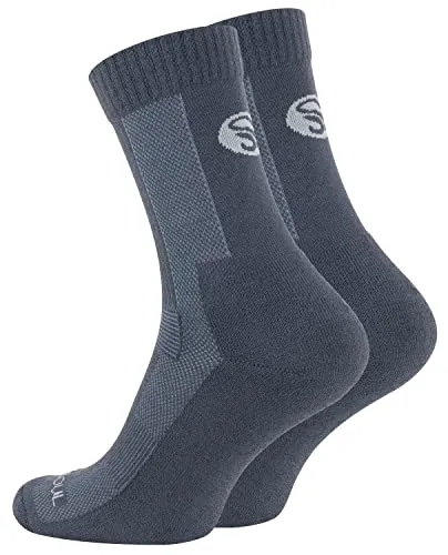 STARK SOUL 1 Paar Merino Socken, Damen & Herren Trekkingsocken aus Merinowolle, Funktionssocken, grau, Gr. 35-38