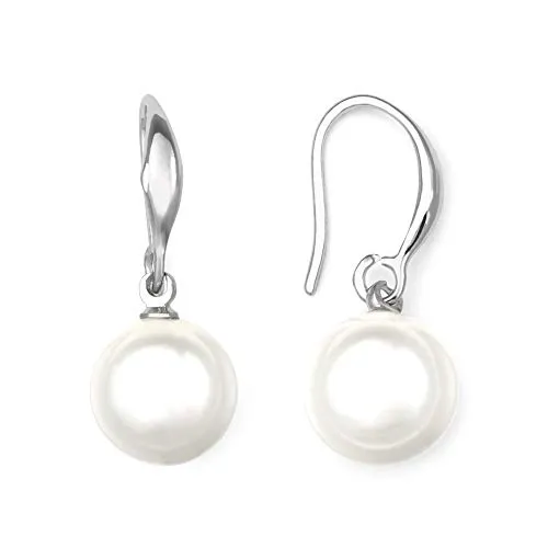 Heideman Ohrringe Nepta Damen - aus hochwertigem Edelstahl - silber gold rosegold farbend poliert - Ohrhänger mit Perle für Frauen - Perle 10mm Durchmesser