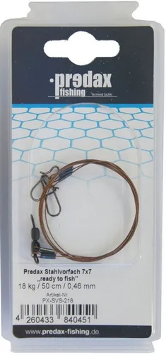 Predax Vorfachschnur Predax Stahlvorfach 50cm 7x7- 2 Stahlvorfächer fertig montiert, 0.46 m Länge, 0.46 mm Fadendurchmesser, (2-St)