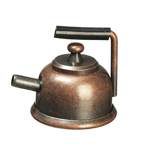 Puppenhaus Antik Bronze Wasserkocher Metall Teekanne Miniatur 1:12 Küchenzubehör