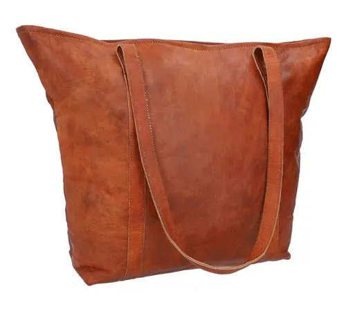 Gusti Shopper Leder - Simona Handtasche Damen Arbeitstasche Henkeltasche Ledertasche Braun Leder