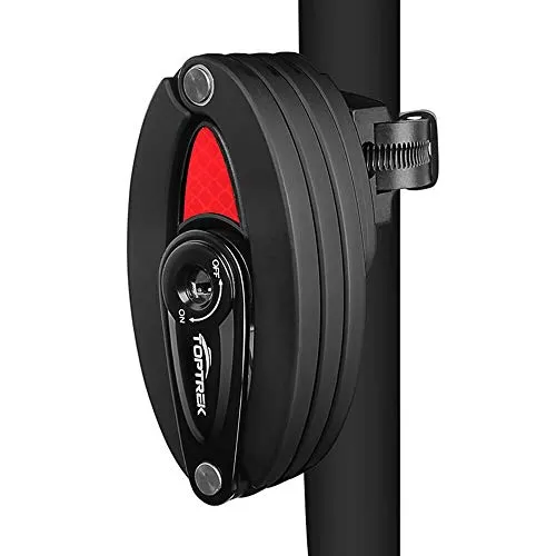 Toptrek Faltschloss mit Halterung - 85cm, 8 Gelenke - Faltschlösser für Fahrräder, ultrastark aus Stahl mit Rostschutz, ideal für Mountainbikes und Rennräder, sicheres Design mit B-Level Lock Core.