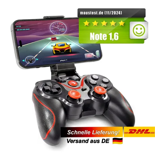 EAXUS Bluetooth Gamepad - Universal Controller für Fire TV, Smartphone & Android, ideal für Cloud Gaming und VR mit 20 Std. Akkulaufzeit