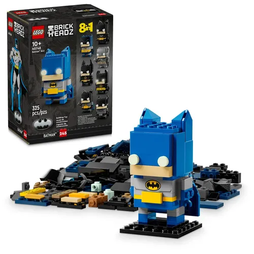 LEGO Batman 8-in-1-Figur (40748) - Kreative Bauideen für Fans - LEGO Brickheadz, 8 verschiedene Batman-Figuren zum Bauen und Sammeln, ideal für kreative Spielstunden und Batman-Fans.
